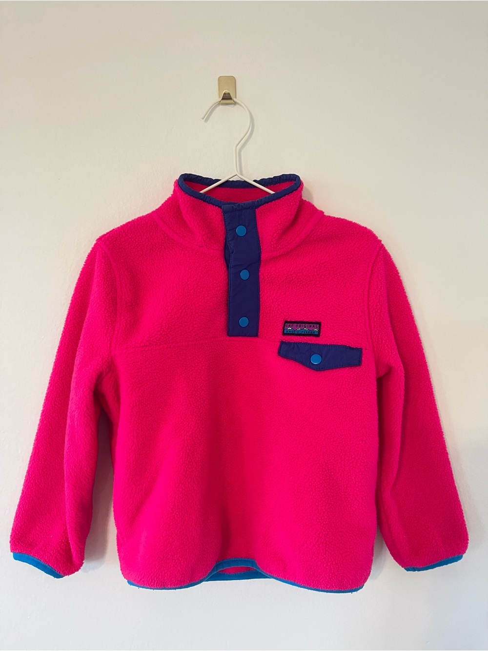 GAP Hot Pink Arctic Fleece Reissue Quarter Button Up